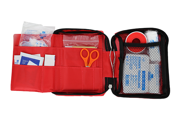 Trousse 1er Secours Tissu Rouge Pleine - Prodhex